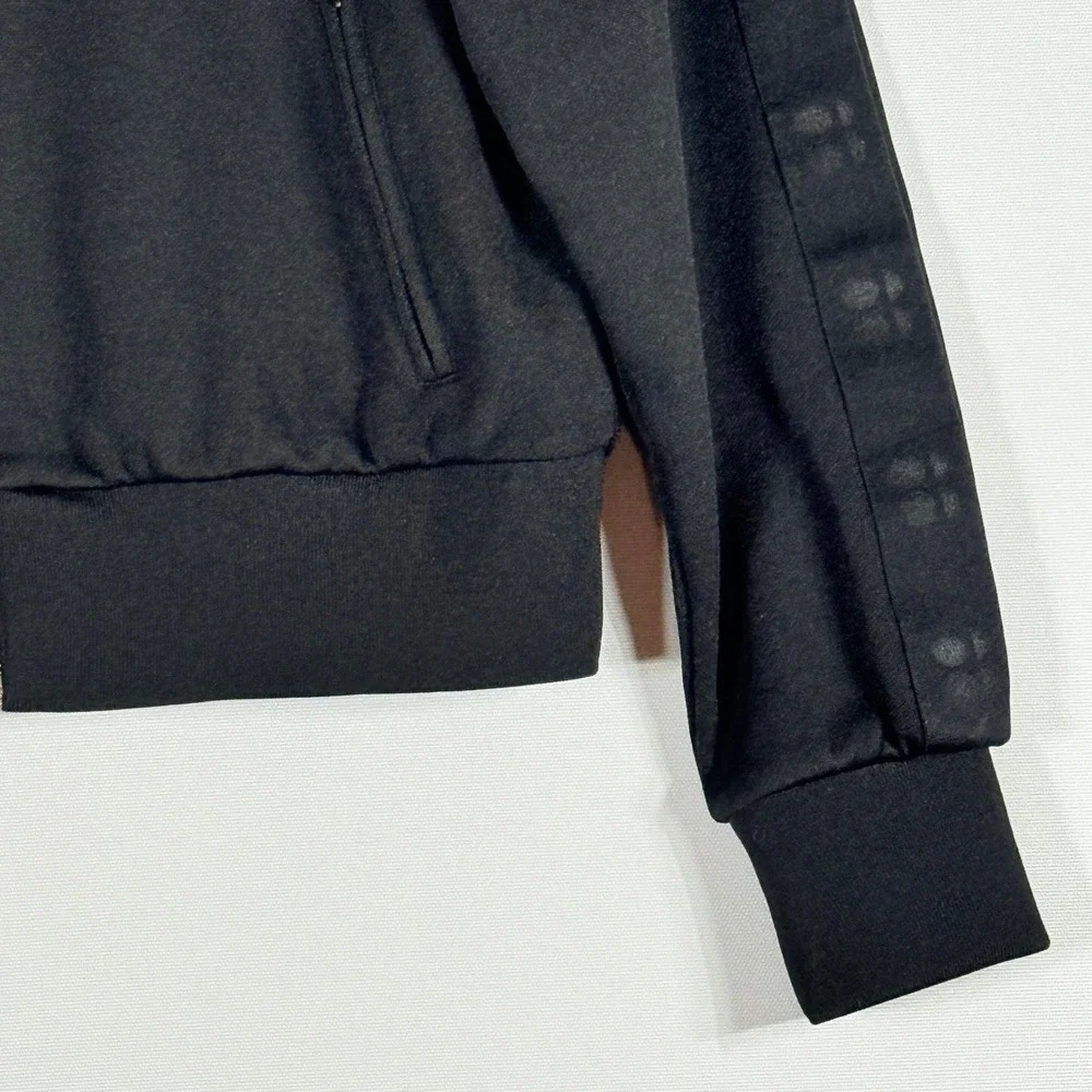 Sweaty Betty Women‎ 6 Black Full Zip Crop Track Jacket Athletic Performance - Picture 3 of 7